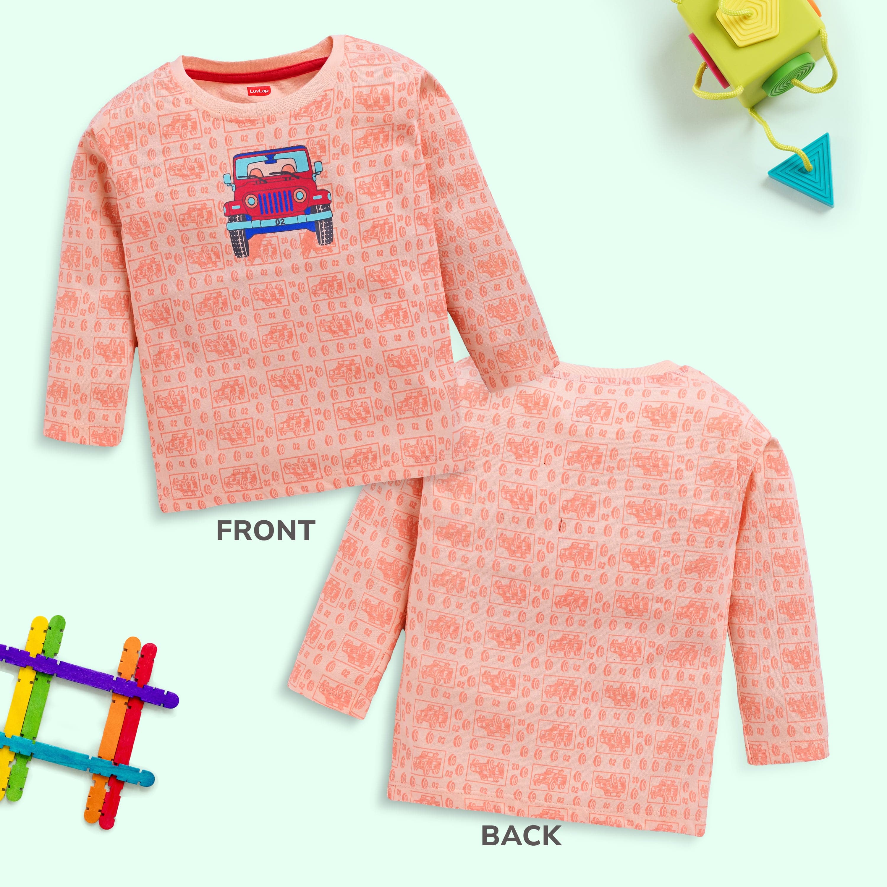 Baby Boys Pack Of 4 Full Sleeve T-Shirt 100% Cotton - Image 3
