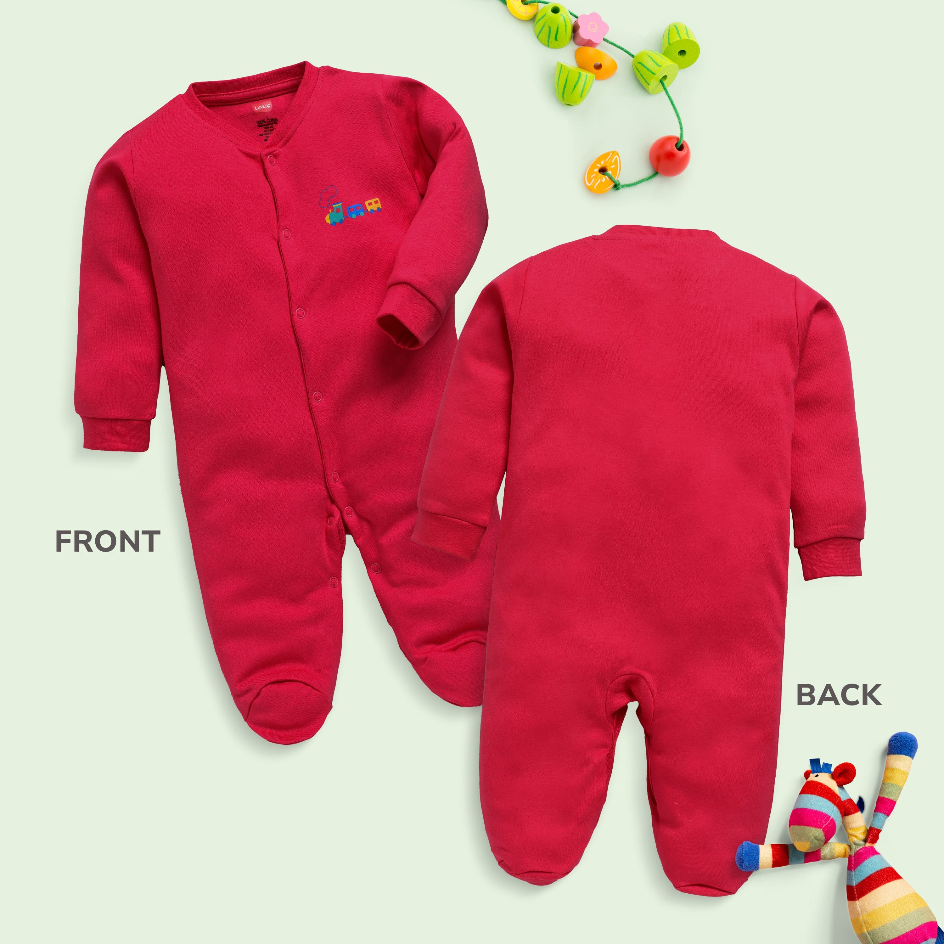 Baby Boys & Baby Girls Pack Of 3 Full Sleeve Romper/Bodysuit 100% Cotton - Image 4