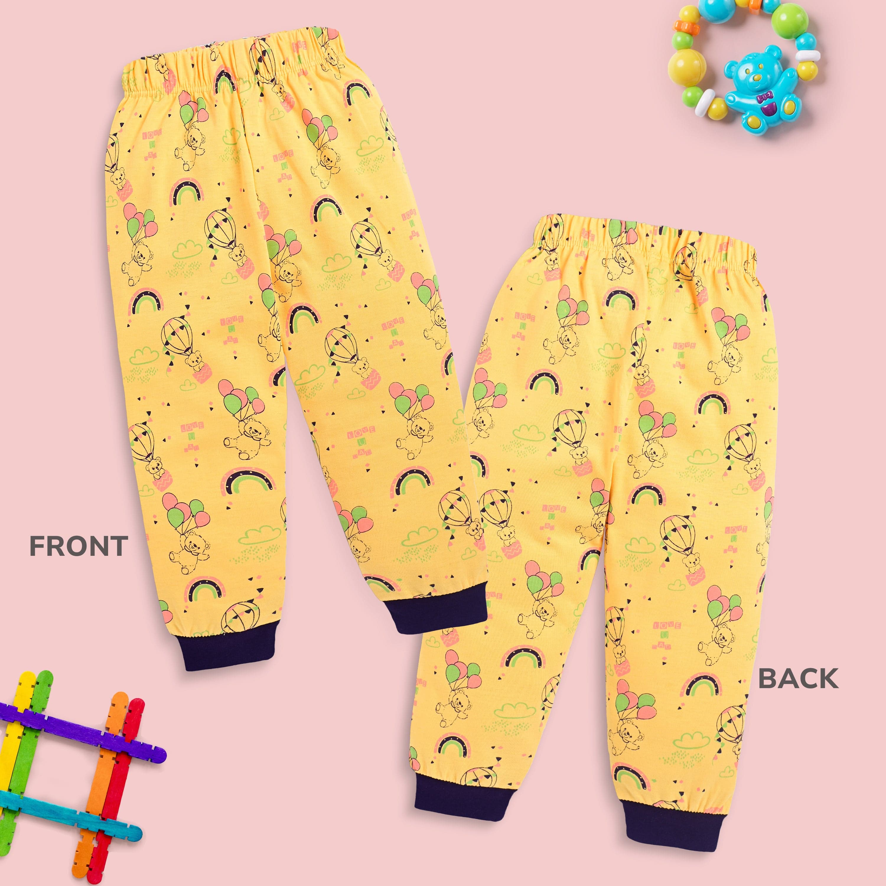 Baby Boys & Baby Girls Pack Of 3 Pyjama 100% Cotton - Image 4