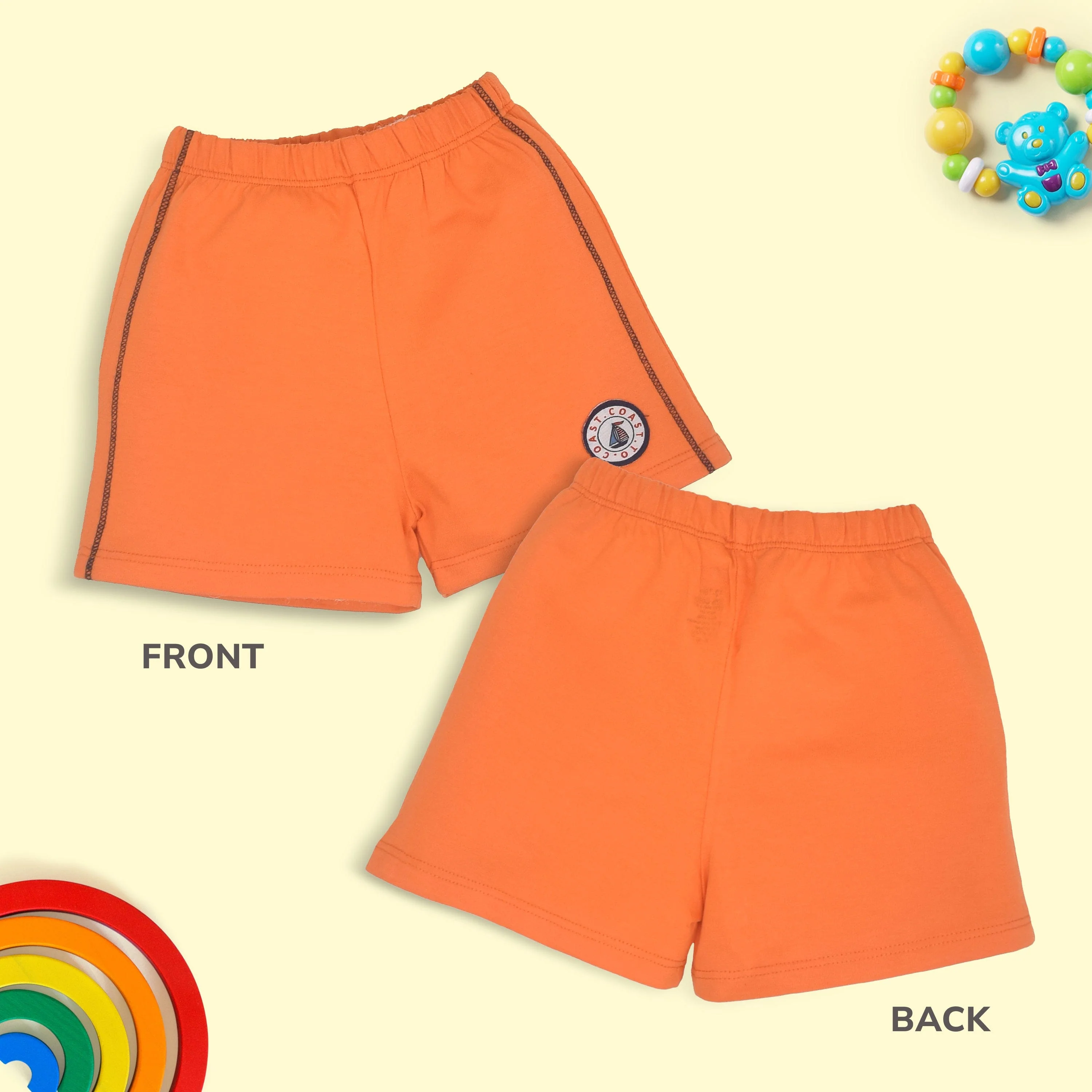 Baby Boys & Baby Girls Pack Of 5 Regular Shorts 100% Cotton - Image 3