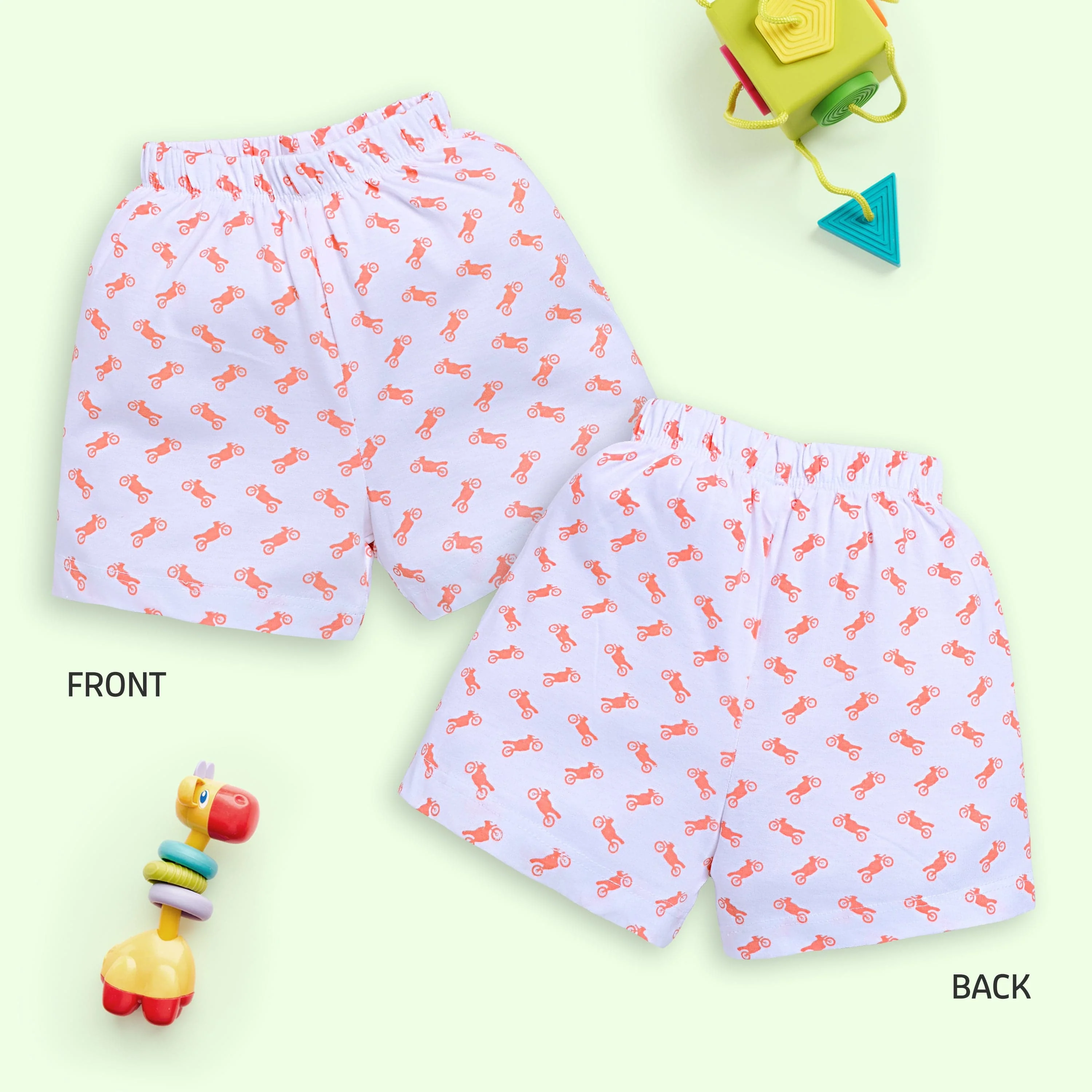 Baby Boys & Baby Girls Pack Of 5 Regular Shorts 100% Cotton - Image 3