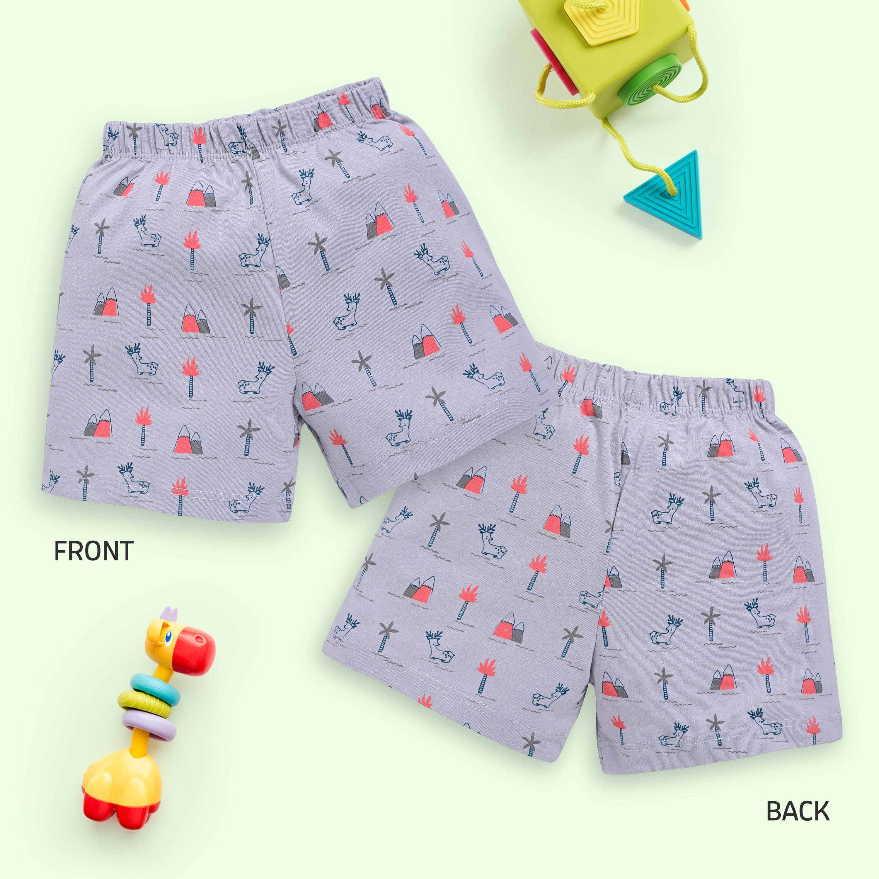 Baby Boys & Baby Girls Pack Of 5 Regular Shorts 100% Cotton - Image 3