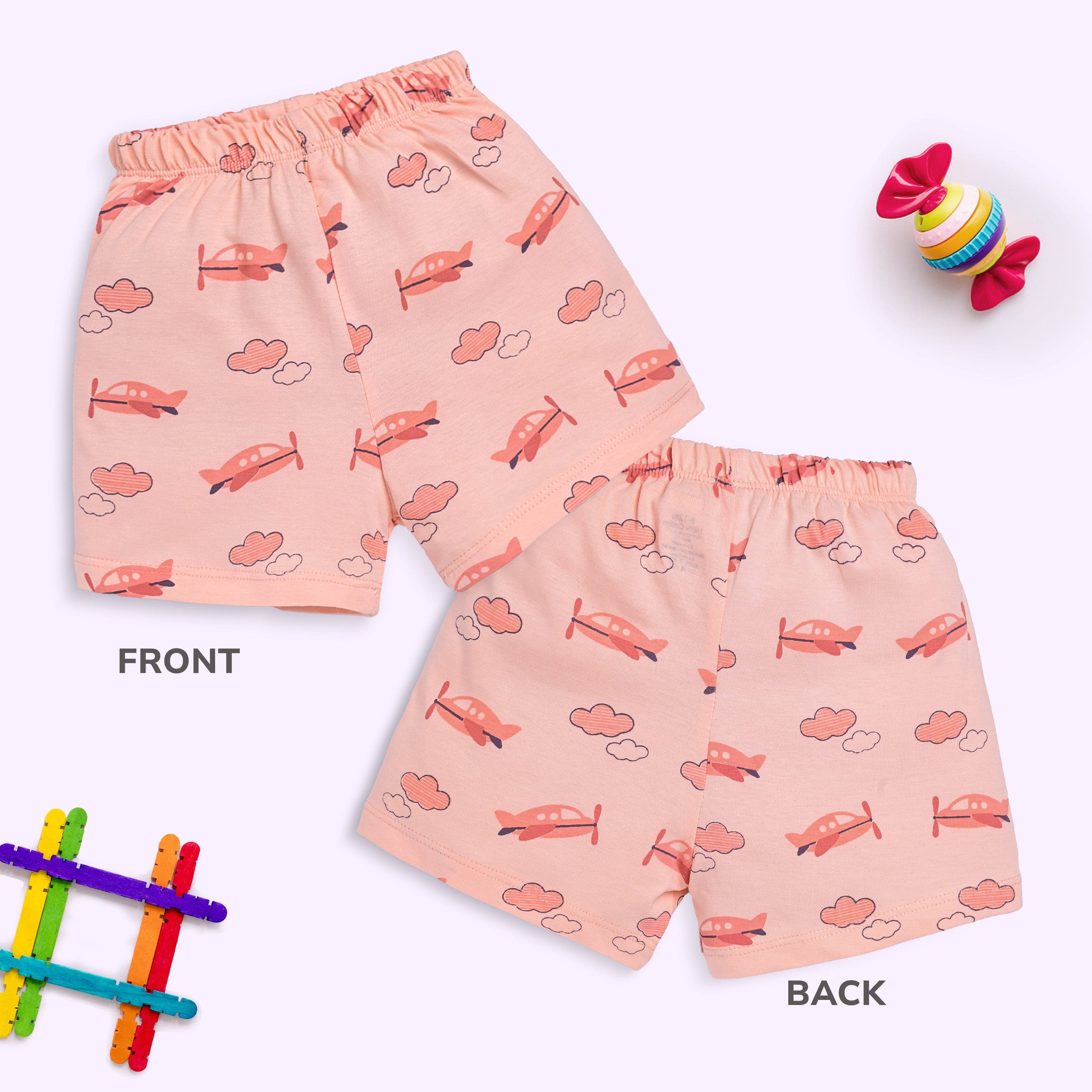 Baby Boys & Baby Girls Pack Of 5 Regular Shorts 100% Cotton - Image 4